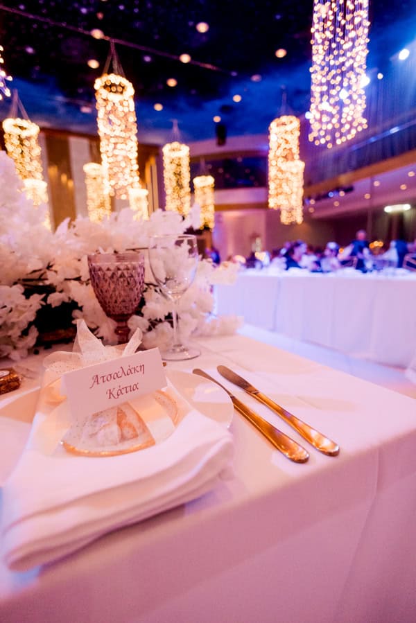 Romantic Rhodes Wedding White Flowers Glowing Details