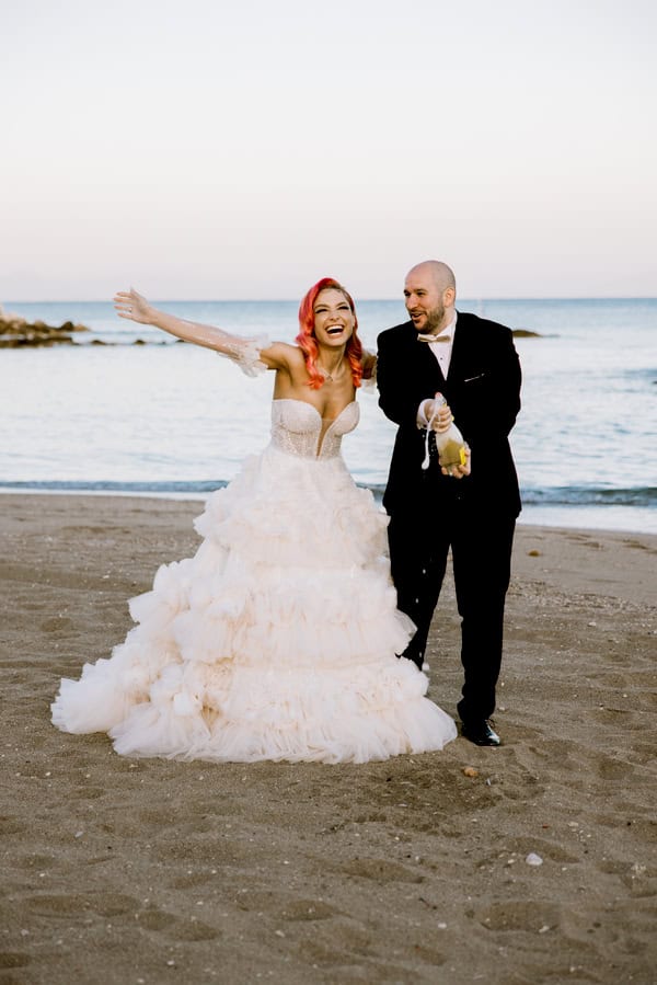 Romantic Rhodes Wedding White Flowers Glowing Details