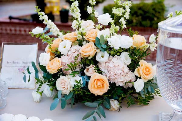 Romantic Summer Wedding White Peach Flowers