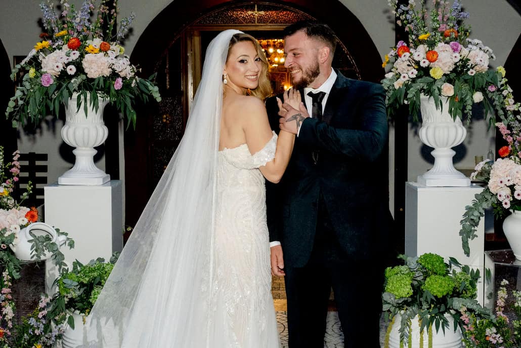 A dreamy summer wedding with vibrant blooms and romantic details | Elena & George
