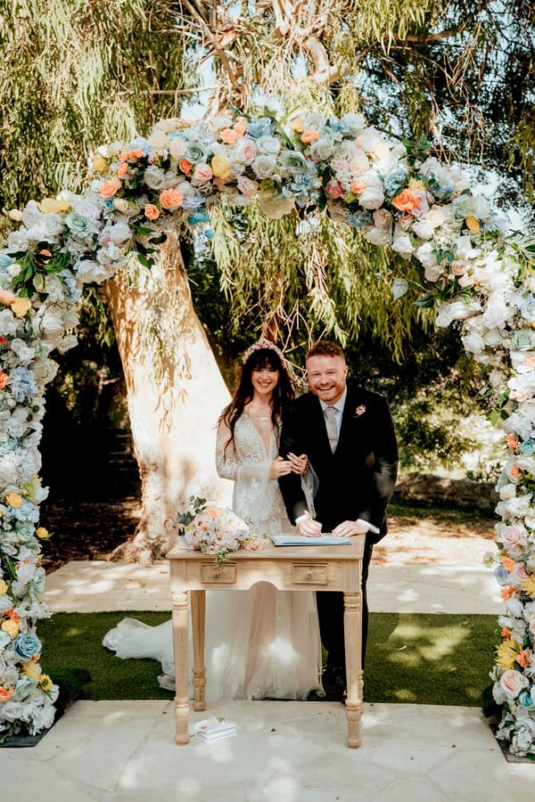Whimsical Garden Wedding Cyprus Pastel Florals