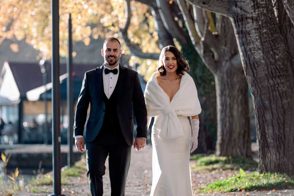 A romantic winter wedding in Kastoria with white and red blooms | Ioanna & Emmanouil