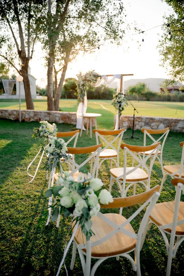 Chic Civil Wedding Galazia Akti White Flowers