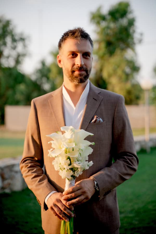Chic Civil Wedding Galazia Akti White Flowers