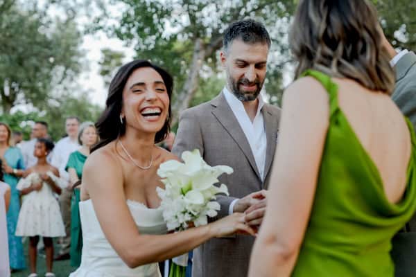 Chic Civil Wedding Galazia Akti White Flowers