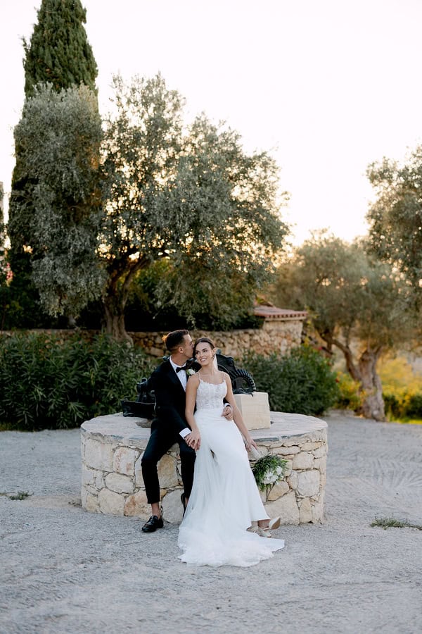 Crete Destination Wedding White Floral Details