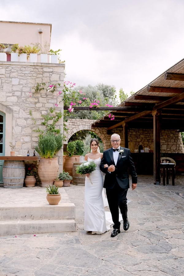 Crete Destination Wedding White Floral Details