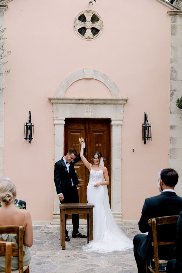 Crete Destination Wedding White Floral Details