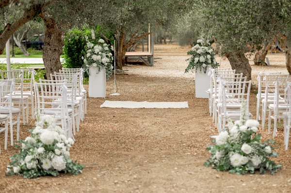 Intimate Olive Grove Wedding Floral Details