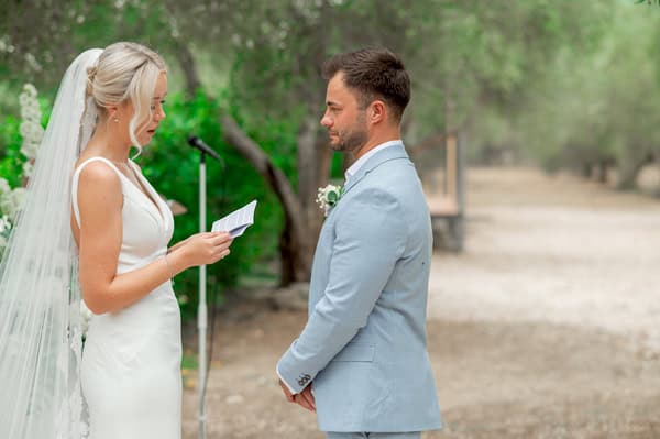 Intimate Olive Grove Wedding Floral Details