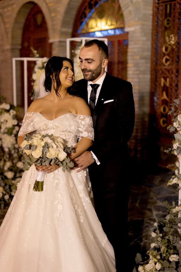 Romantic Autumn Wedding Litochoro White Flowers