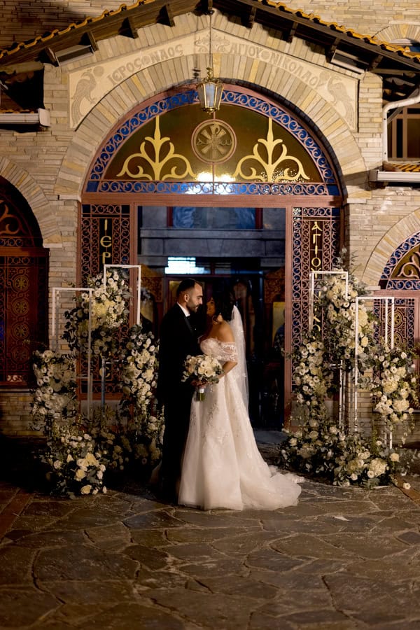 Romantic Autumn Wedding Litochoro White Flowers