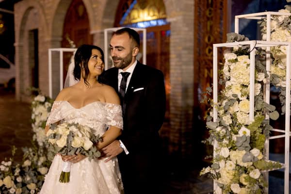 Romantic Autumn Wedding Litochoro White Flowers
