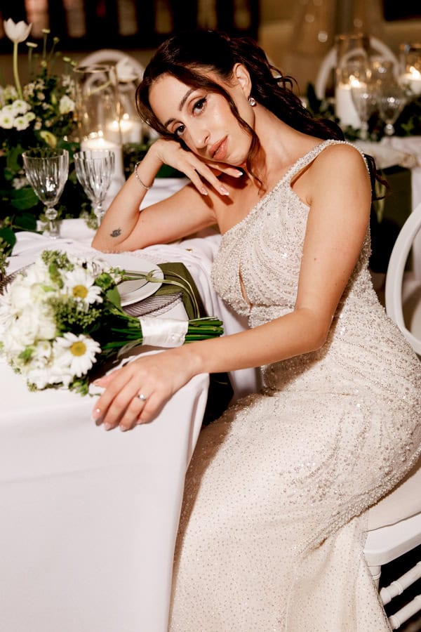 Romantic Autumn Wedding White Blooms