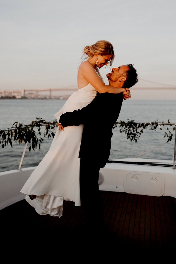 Romantic Sailboat Wedding Sunset Lisbon