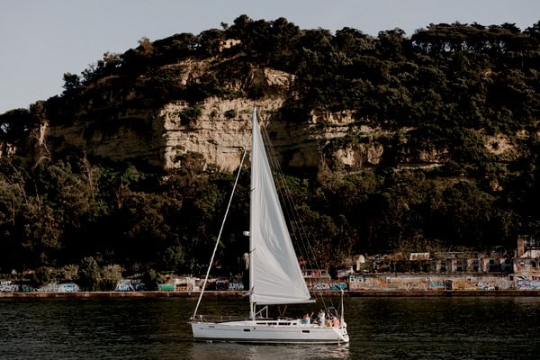 Romantic Sailboat Wedding Sunset Lisbon