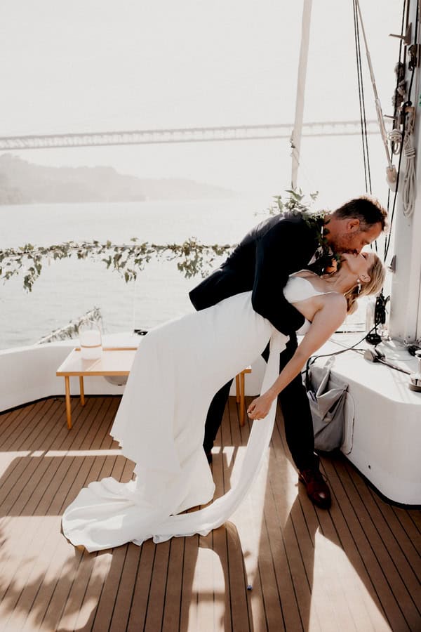 Romantic Sailboat Wedding Sunset Lisbon