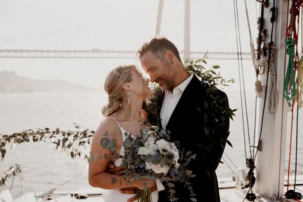 Romantic Sailboat Wedding Sunset Lisbon