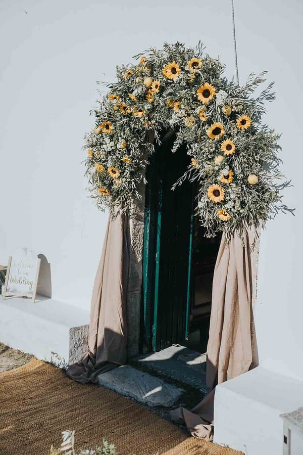Rustic Fall Wedding Lefkada Sunflowers