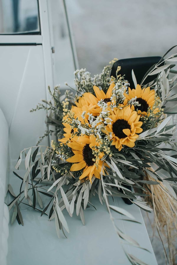 Rustic Fall Wedding Lefkada Sunflowers