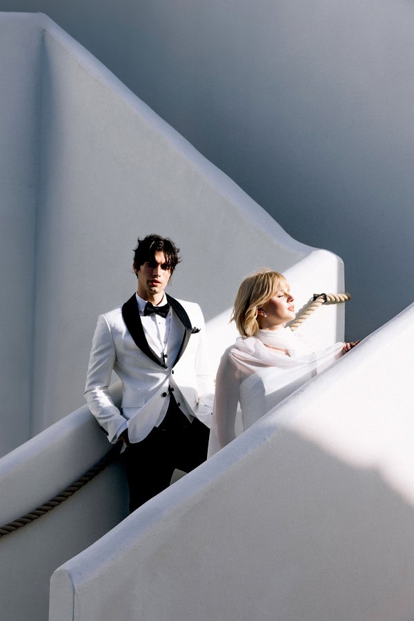 White Tuxedo Groom Look Carlitos