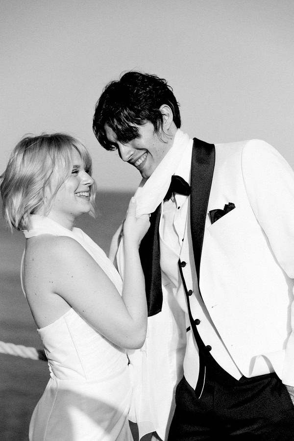 White Tuxedo Groom Look Carlitos