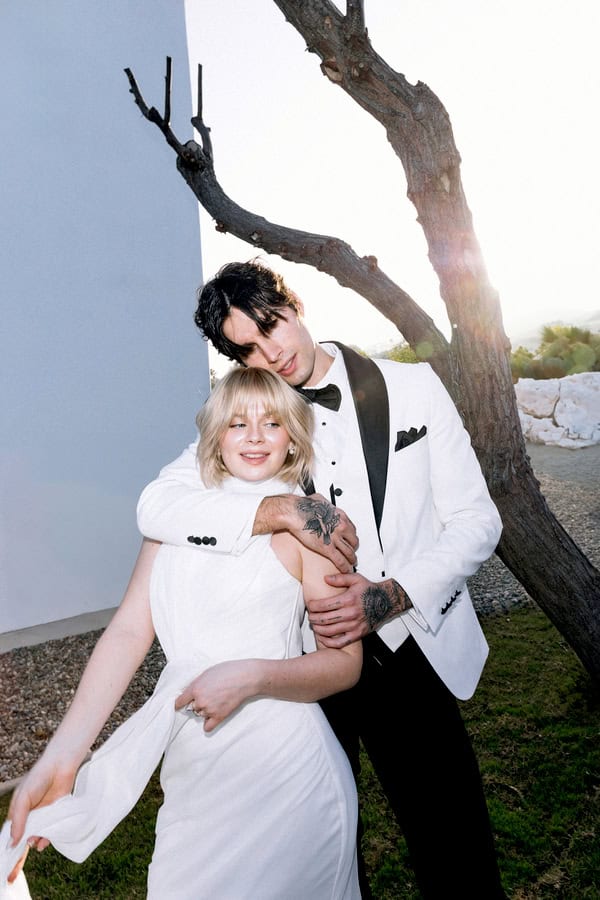 White Tuxedo Groom Look Carlitos