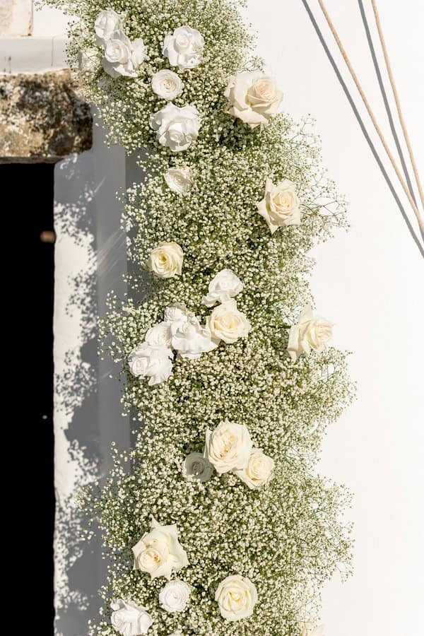Chic Summer Wedding White Flowers Cycladic Inspired