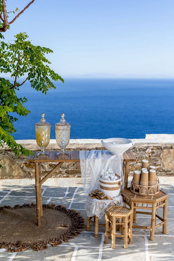Chic Summer Wedding White Flowers Cycladic Inspired