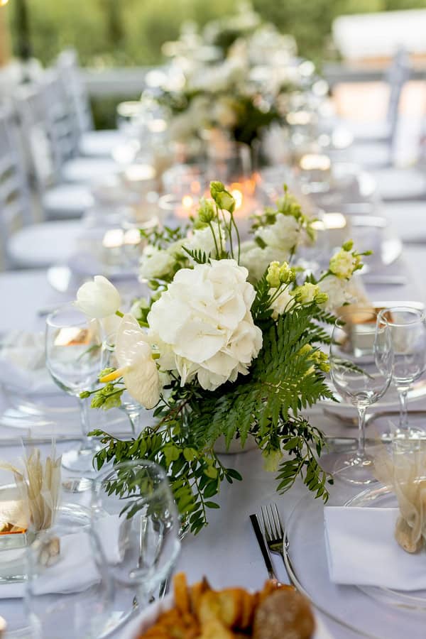 Chic Summer Wedding White Flowers Cycladic Inspired