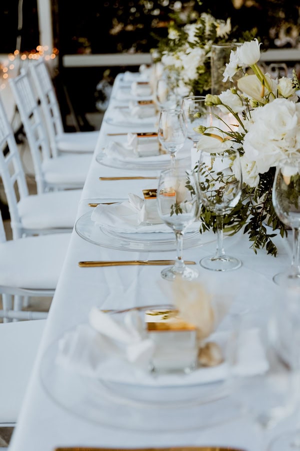 Chic Summer Wedding White Flowers Cycladic Inspired
