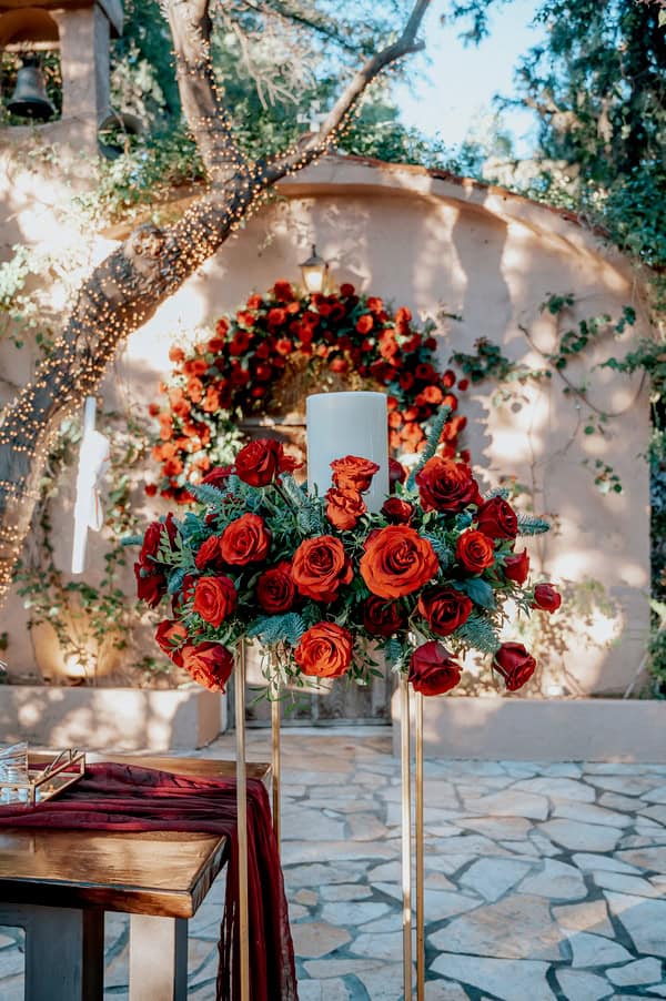 Festive Chic Wedding Red Roses