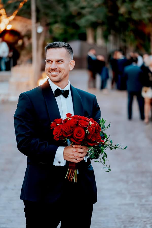Festive Chic Wedding Red Roses