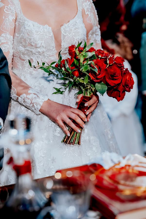 Festive Chic Wedding Red Roses