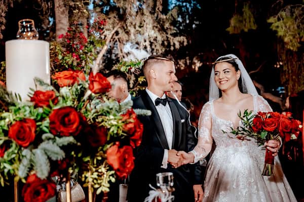 Festive Chic Wedding Red Roses