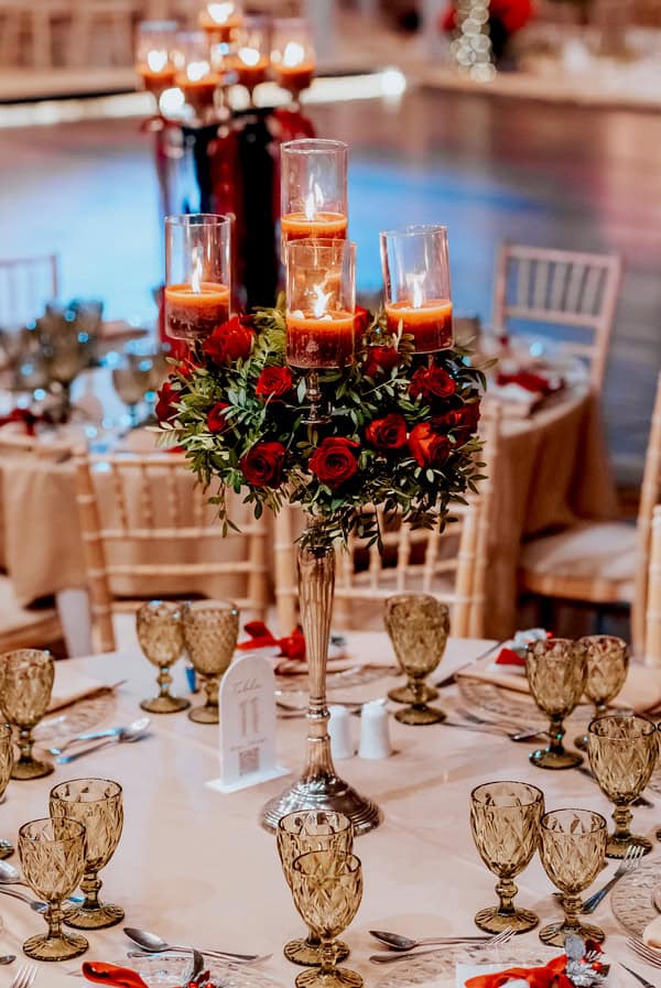 Festive Chic Wedding Red Roses