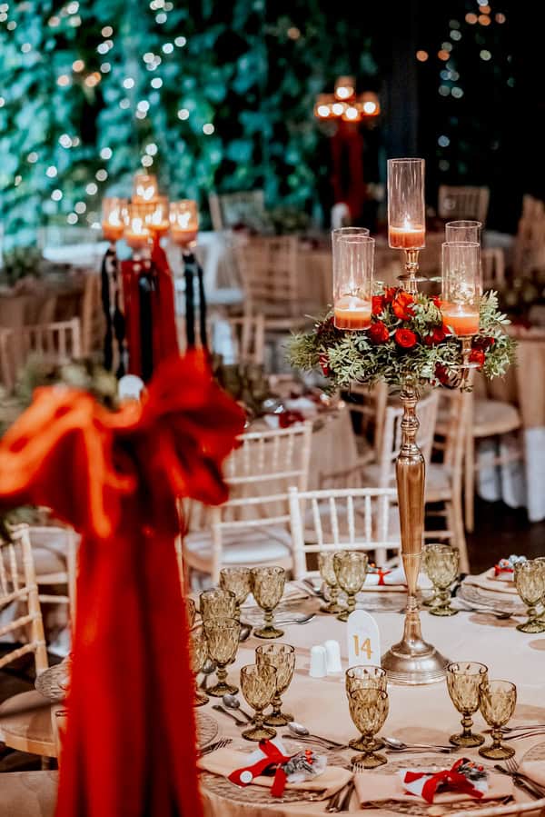 Festive Chic Wedding Red Roses