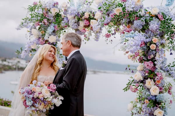 Romantic Destination Wedding Elounda Lilac Blush Details