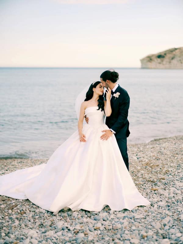 Romantic Spring Wedding White Flowers Sea View
