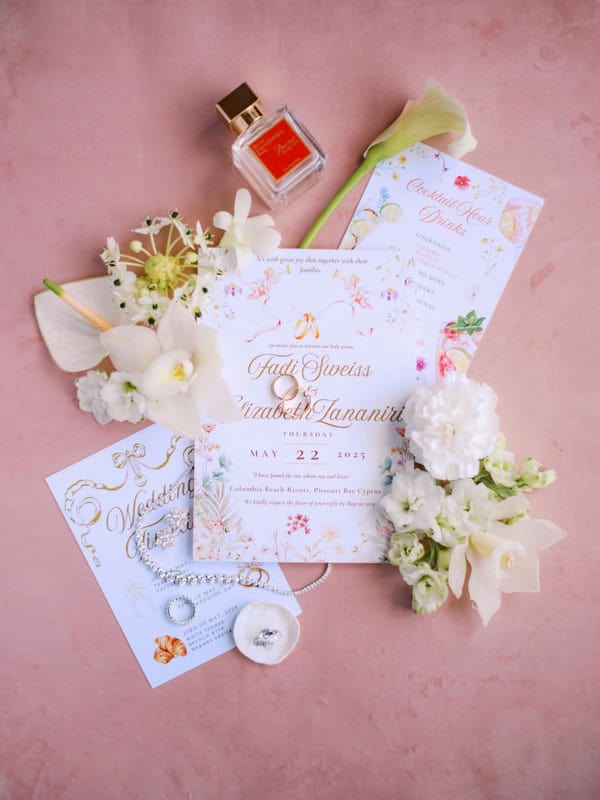 Romantic Spring Wedding White Flowers Sea View