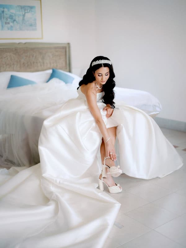 Romantic Spring Wedding White Flowers Sea View