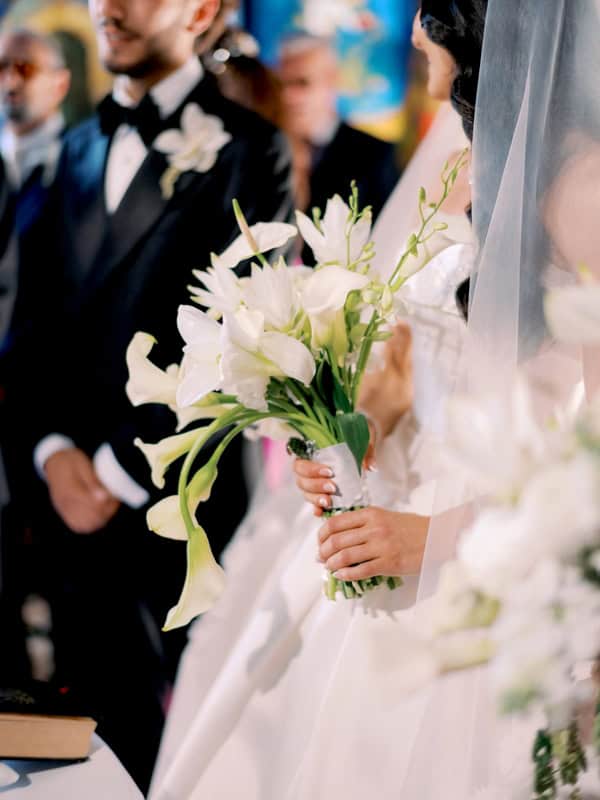 Romantic Spring Wedding White Flowers Sea View