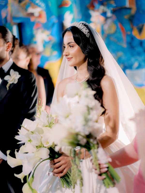 Romantic Spring Wedding White Flowers Sea View