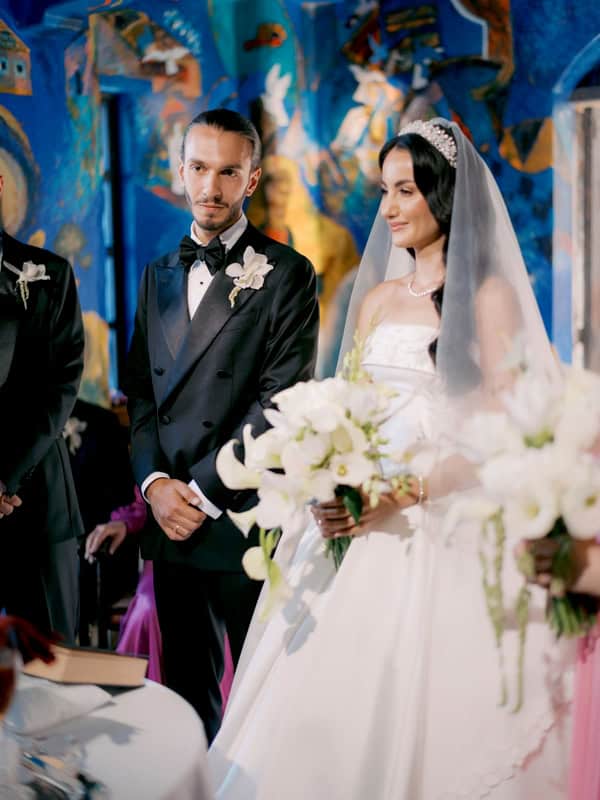Romantic Spring Wedding White Flowers Sea View