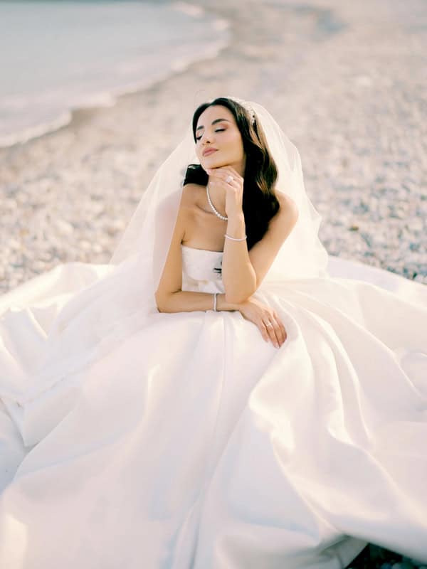Romantic Spring Wedding White Flowers Sea View