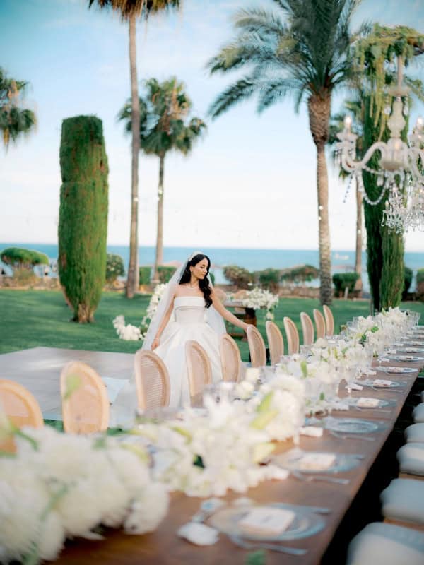 Romantic Spring Wedding White Flowers Sea View