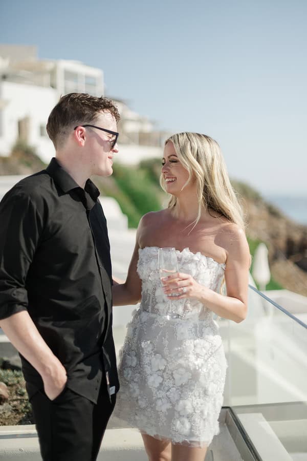 Romantic Summer Elopement In Santorini With Caldera Views