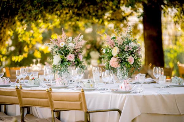Romantic wedding and christening decoration with dreamy pastel florals Romantic wedding and christening decoration with dreamy pastel florals