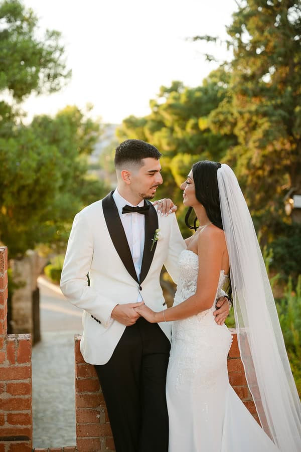 Romantic White Powder Blue Castle Wedding