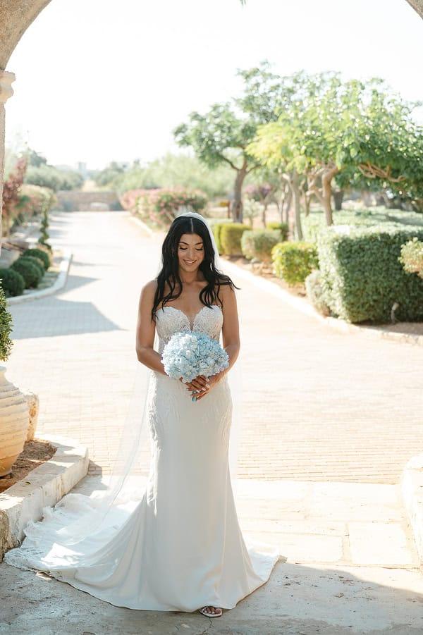 Romantic White Powder Blue Castle Wedding